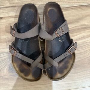 Brown Mayari Double Strap Sandals in size 40 eu or 9 Us